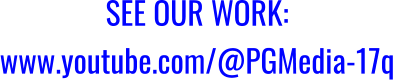 SEE OUR WORK:  www.youtube.com/@PGMedia-17q